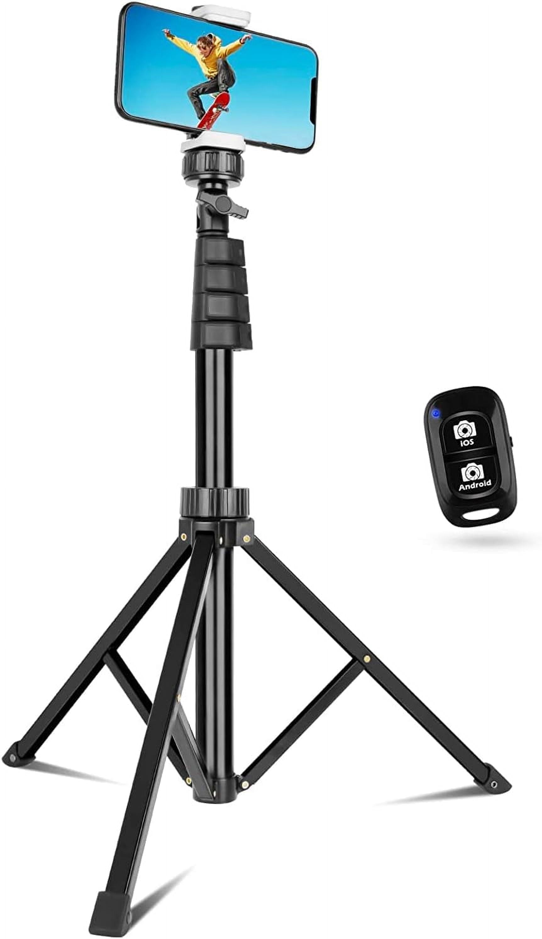 Innotech 62" Phone Tripod & Selfie Stick with Bluetooth Remote – Adjustable, 360° Rotating Stand for iPhone, Android, Cameras & GoPro.