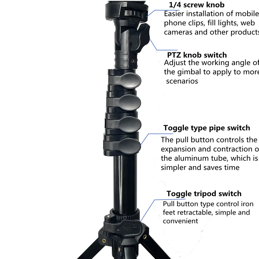 Innotech 62" Phone Tripod & Selfie Stick with Bluetooth Remote – Adjustable, 360° Rotating Stand for iPhone, Android, Cameras & GoPro.